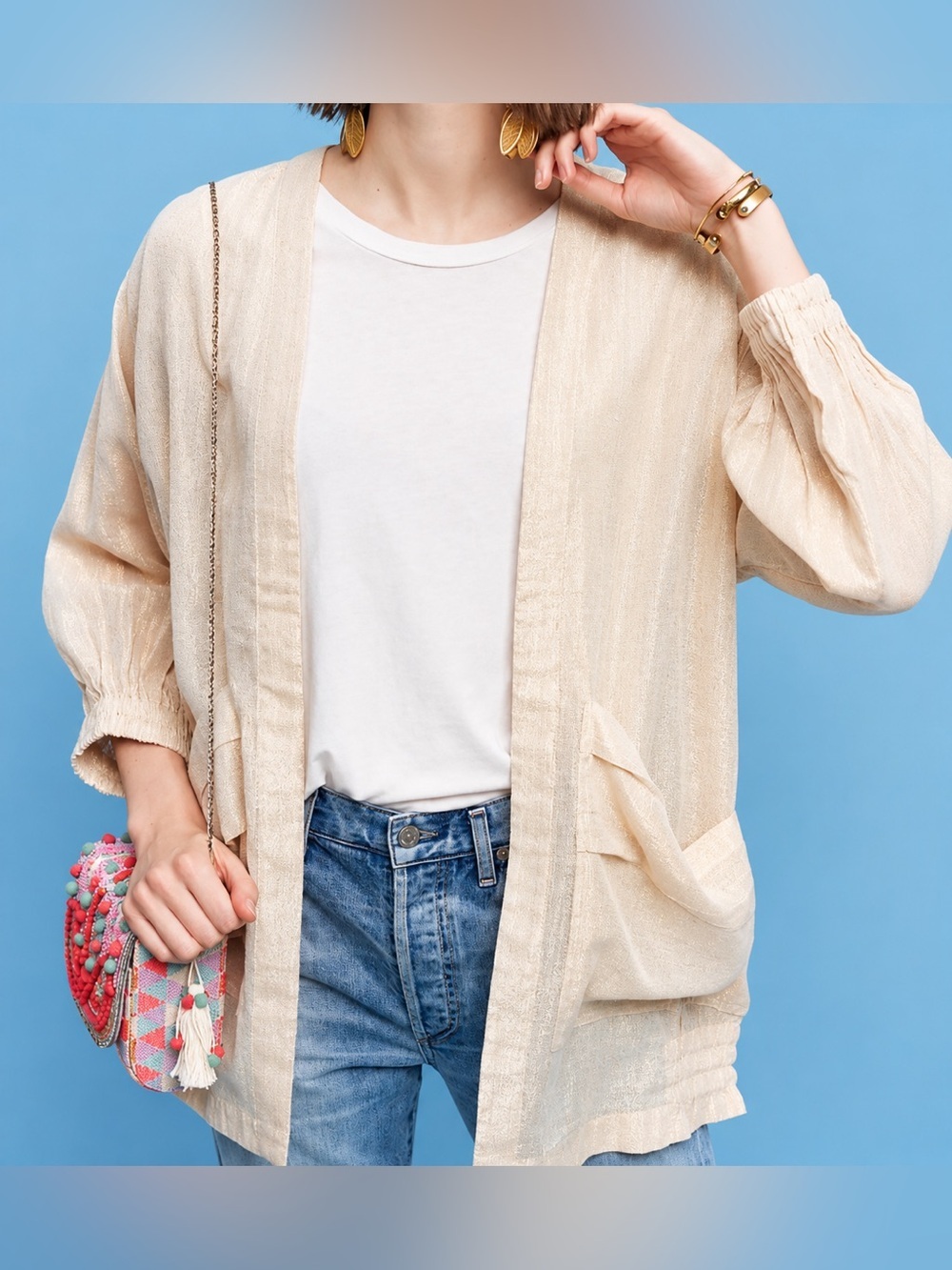 Hei Hei by Anthropology NWT rose gold daybreak kimono, medium/large